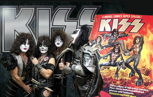 Kiss teamed up with marvel comics for a special edition comic book print